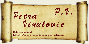 Petra Vinulović vizit kartica